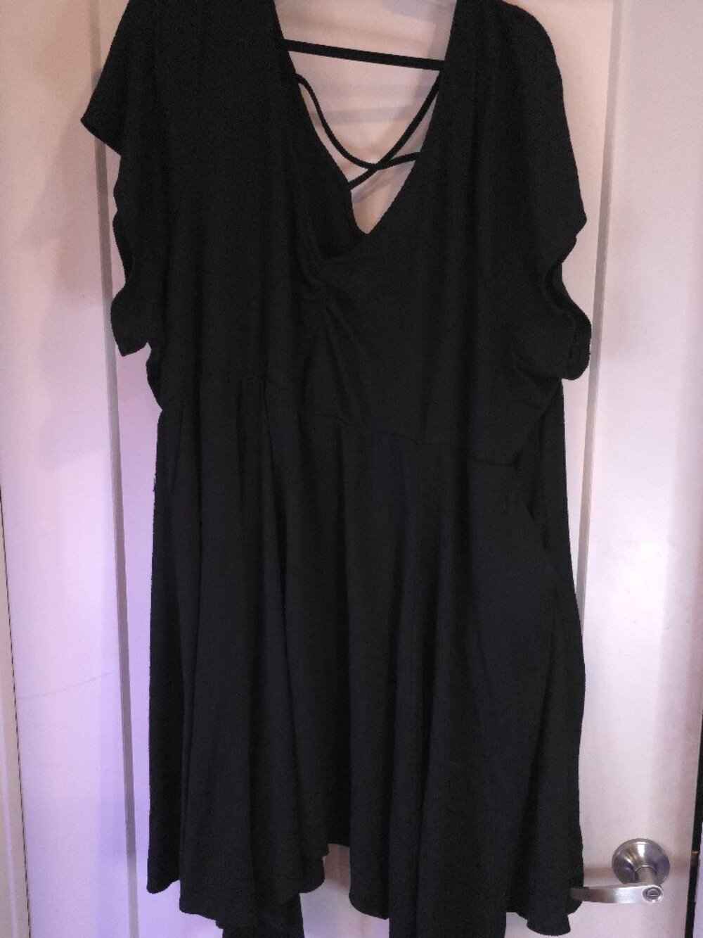 Torrid 6X Black Ribbed Handkerchief Hemline Skater Dress